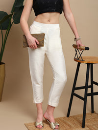 De Moza Women Casual Pants Offwhite - De Moza