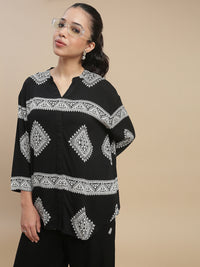 De Moza Women's Officewear Co-ords (Shirt & Straight Palazzo) Black - De Moza