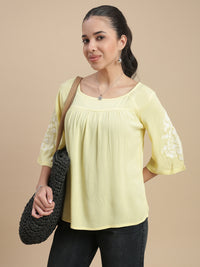 De Moza Women Casual Top Lime Yellow - De Moza