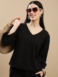 De Moza Women Casual Top Black