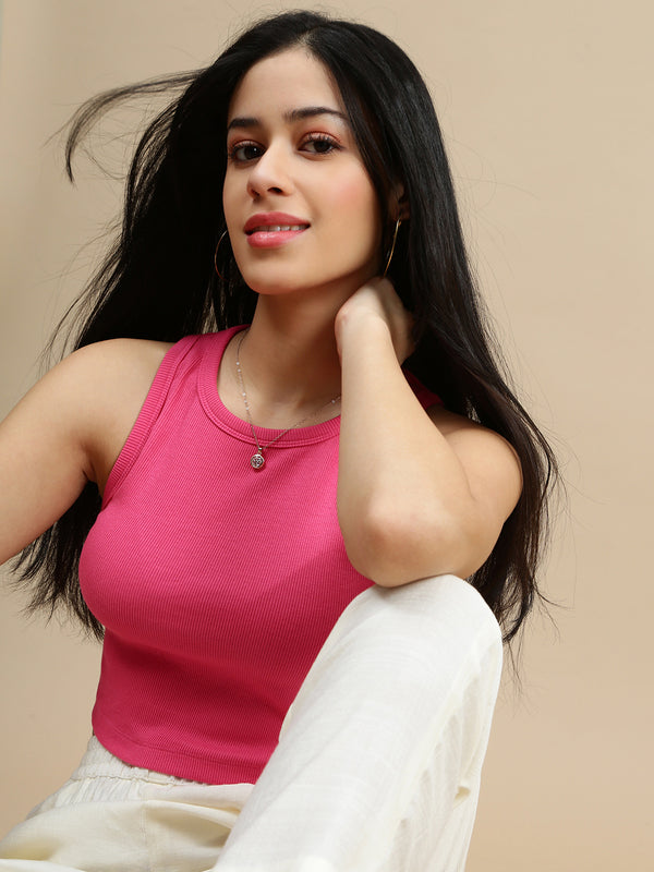 De Moza Women Casual Top Fuchsia - De Moza