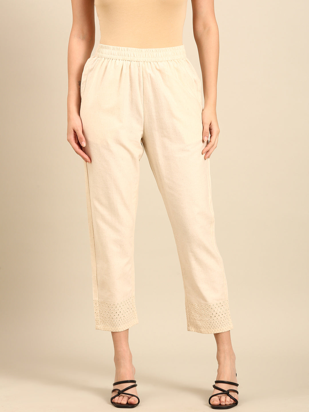 Straight Pant-Natural - De Moza