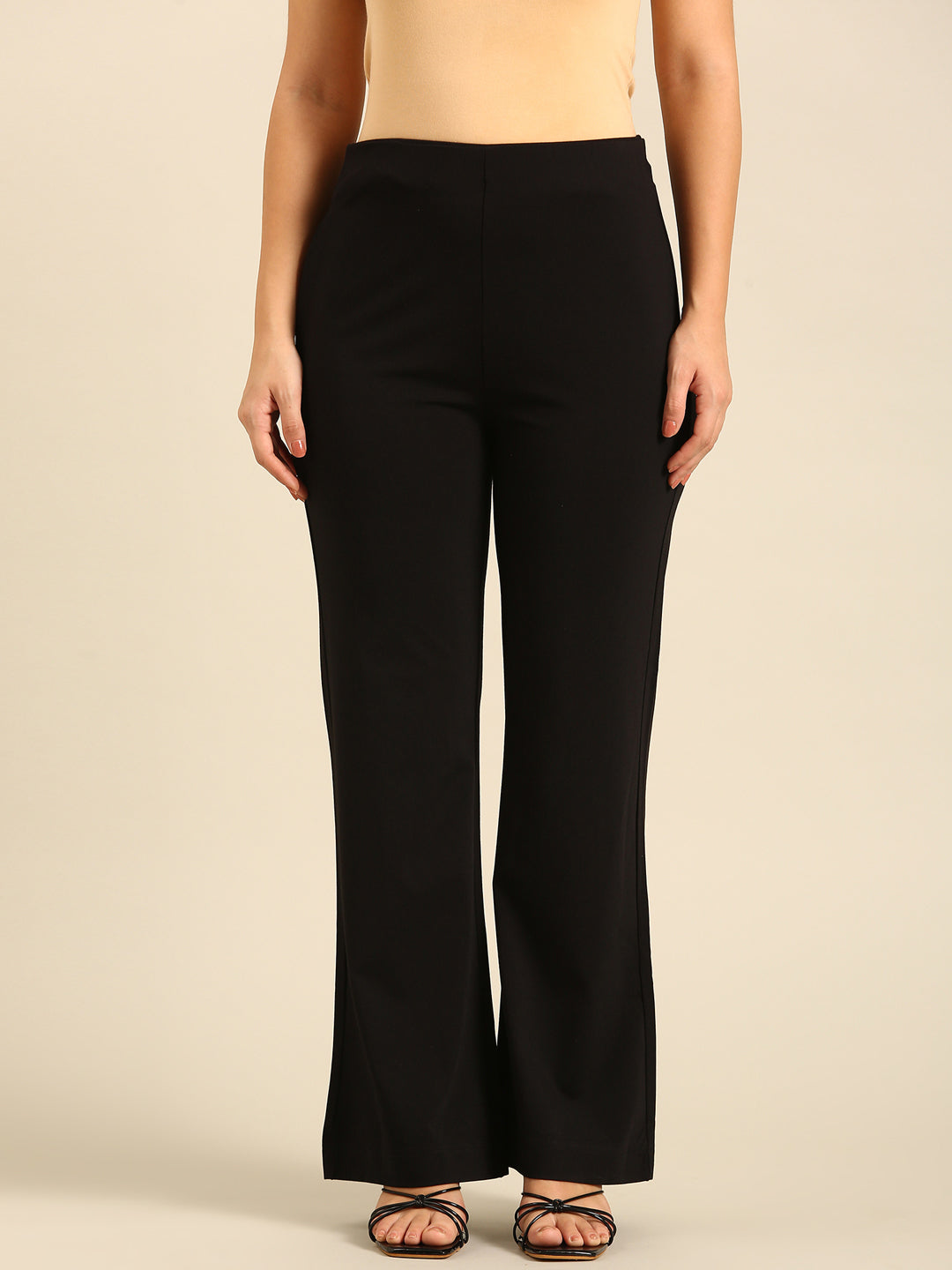 Fit & Flare Pant-Black - De Moza