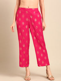Palazzo All Over Print-Pink - De Moza