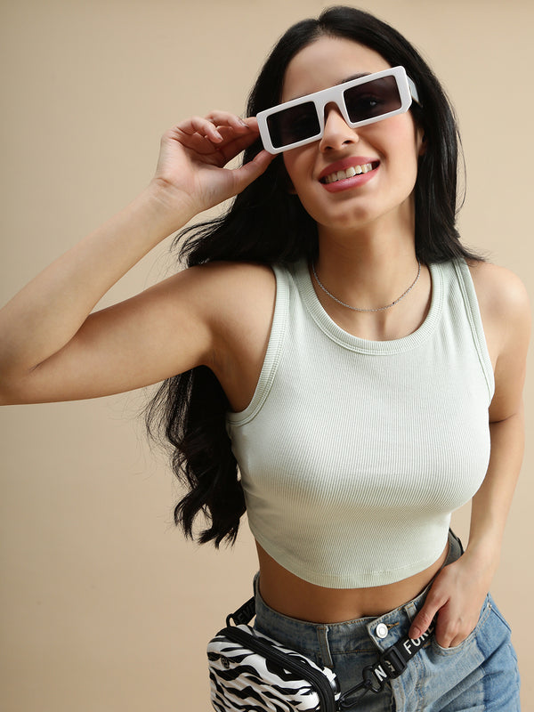 De Moza Women Casual Top Fog Green - De Moza