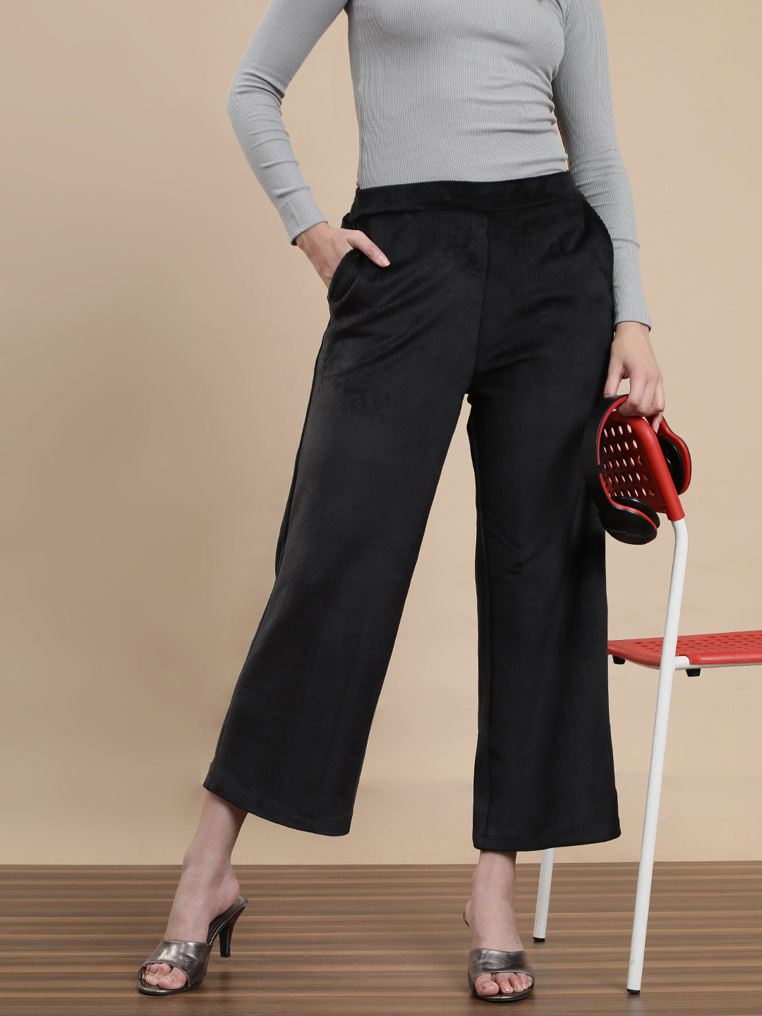 De Moza Women Casual Palazzo Black