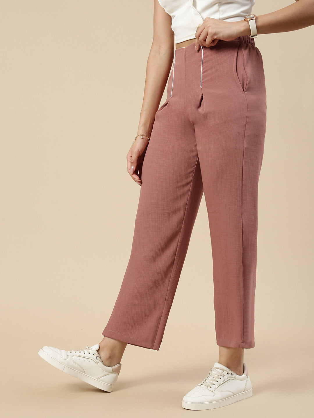 Pleated Pants-Rust