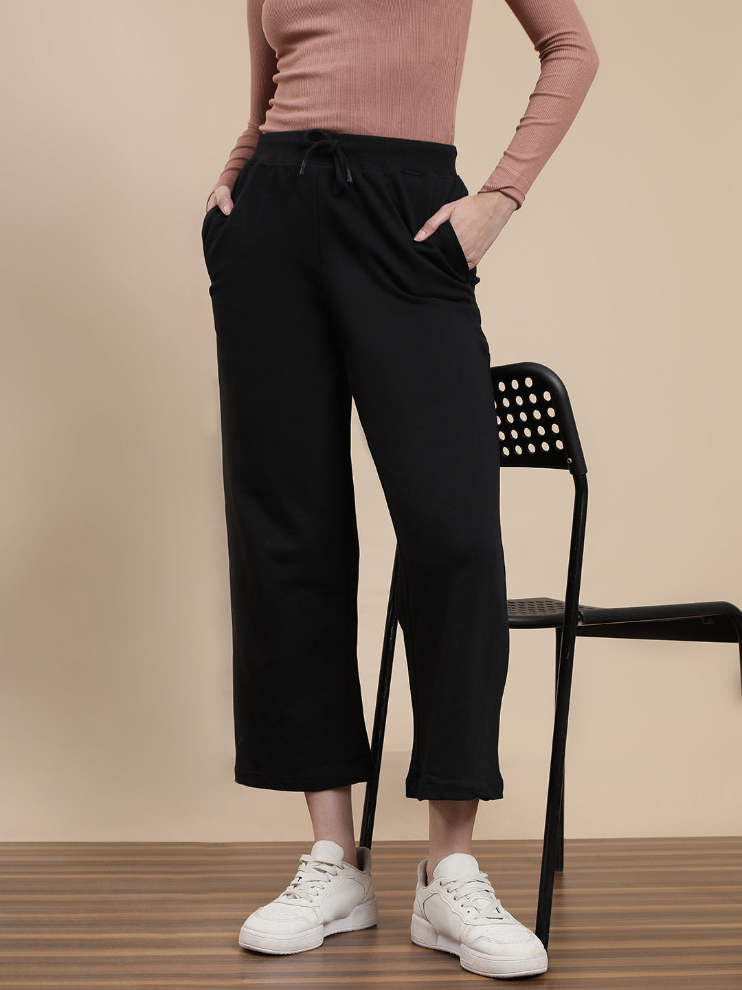 De Moza Women Casual Pants Black