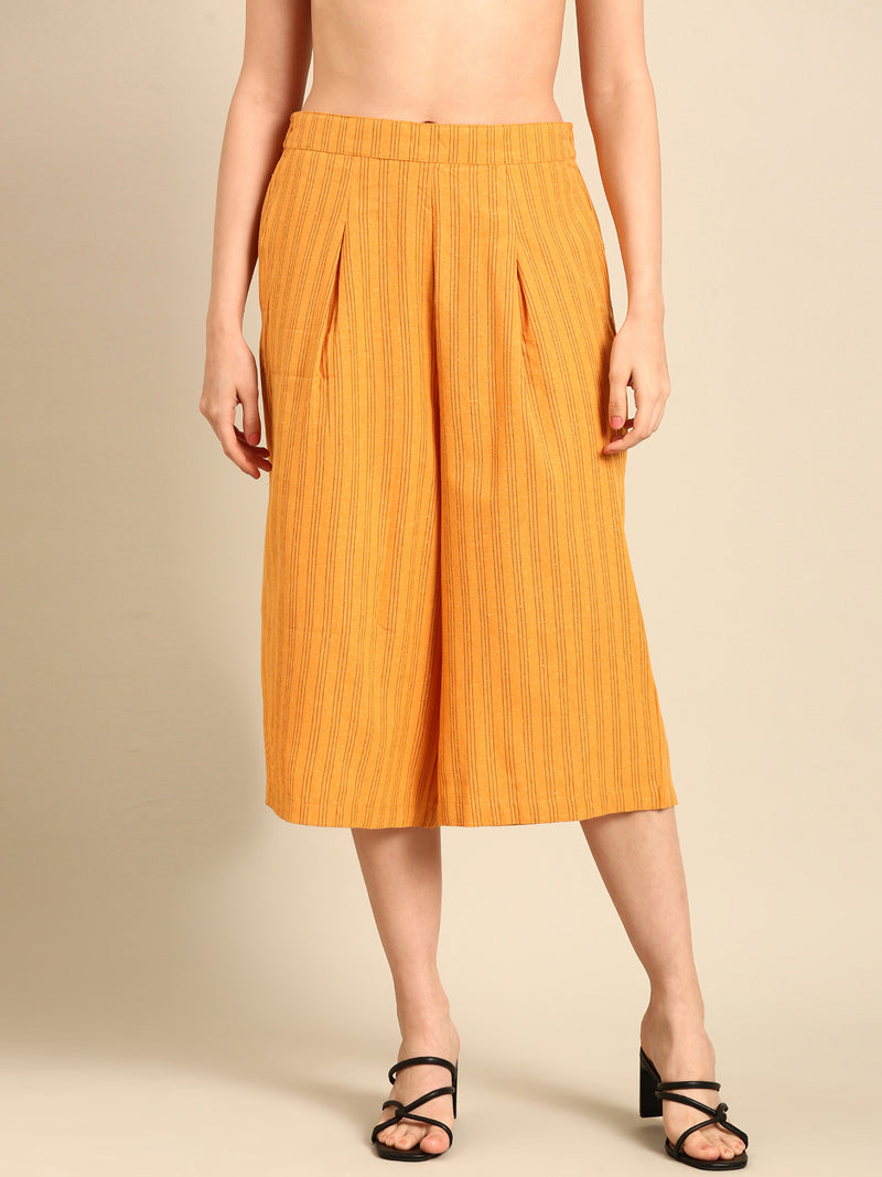 Culottes Stripped-Mustard - De Moza