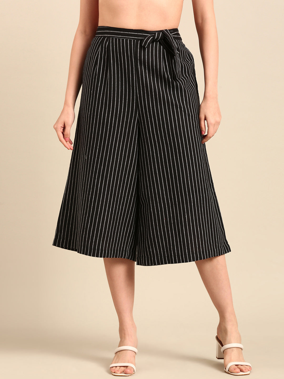 Culottes Stripped-Black - De Moza