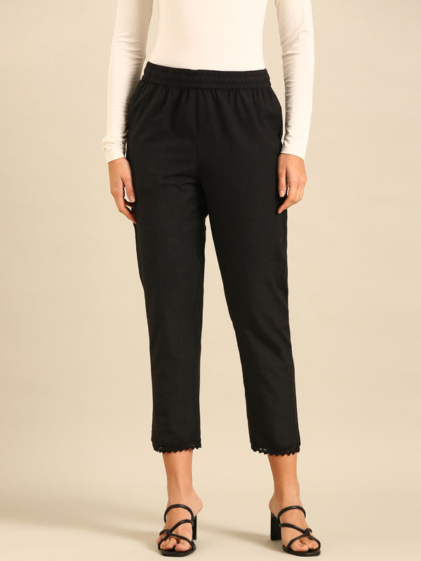 Straight Pant-Black - De Moza