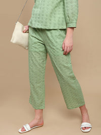 De Moza Women Casual Palazzo Fog Green - De Moza