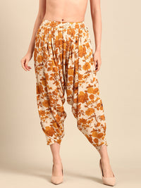 Harem Pant Floral Print-Yellow - De Moza