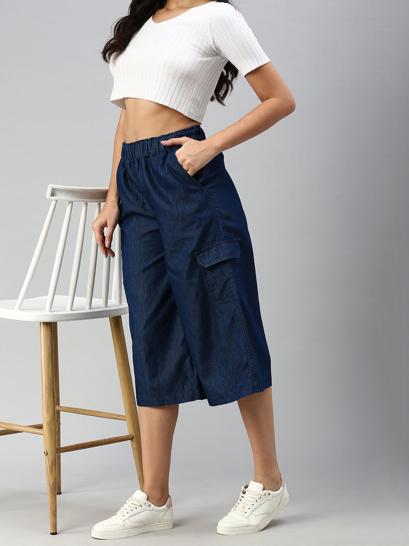 De Moza Women Culottes Dark Blue