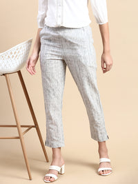 De Moza Women Cigarette Pants White