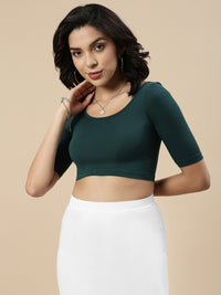 Blouse-Bottle Green - De Moza