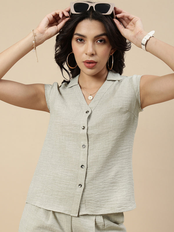 Casual Top-Ecru - De Moza