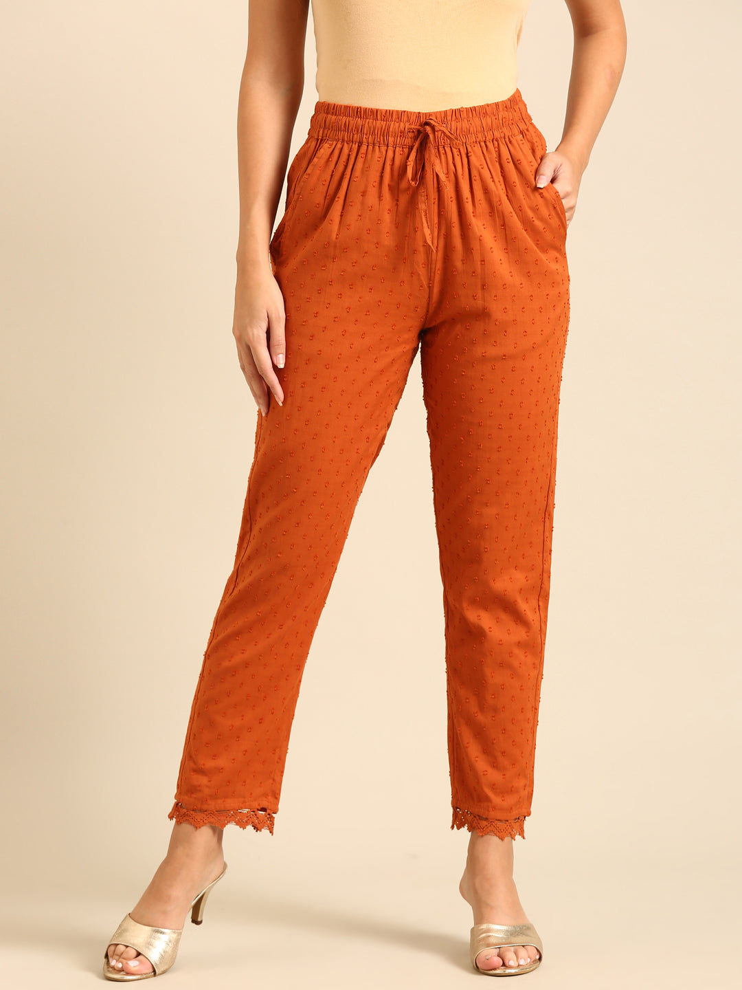 Straight Pant-Flame Orange - De Moza