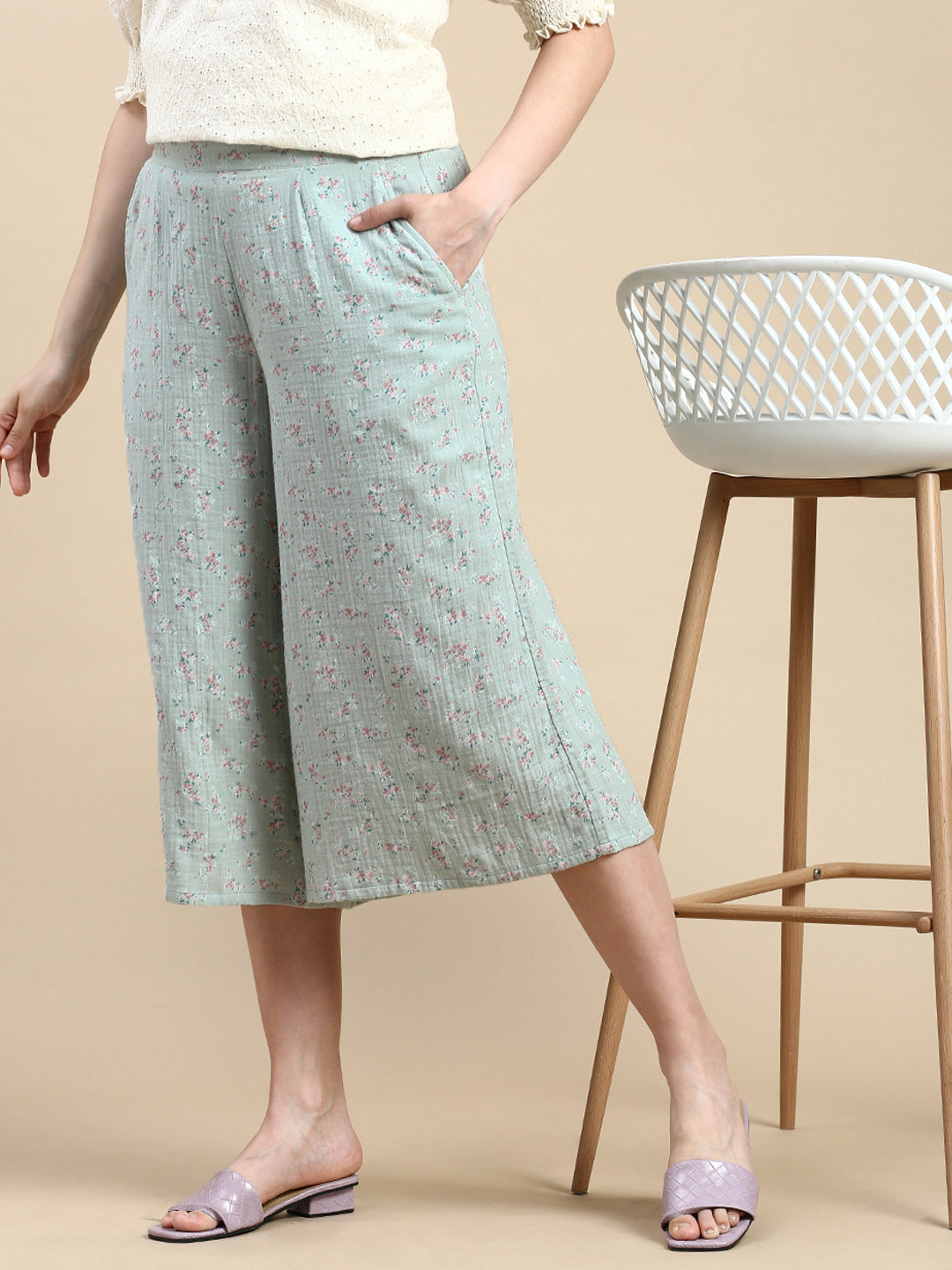 Culottes AOP-Mint Green - De Moza