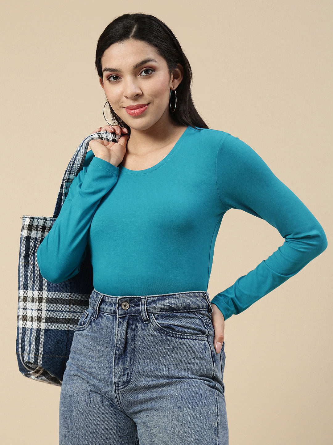 T-Shirt Long Sleeve-Teal - De Moza