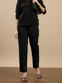De Moza Women Casual Pants Black