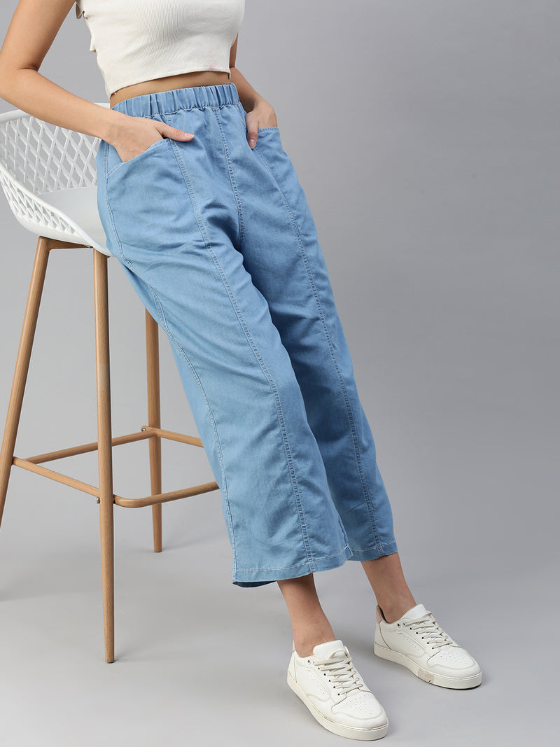 De Moza Women Culottes Ice Blue