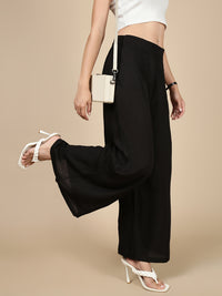 Pleated Palazzo-Black
