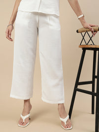 Co-Ord Set(Casual Top & Narrow Palazzo)-White