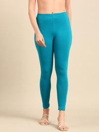 Ankle Length Leggings Cotton-Teal - De Moza