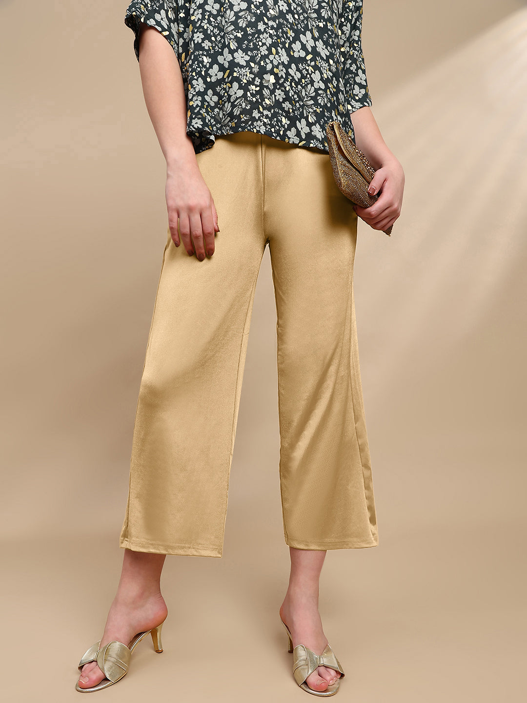 De Moza Women Festive Palazzo Gold - De Moza