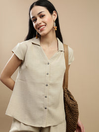 De Moza Women Casual Top Light Beige