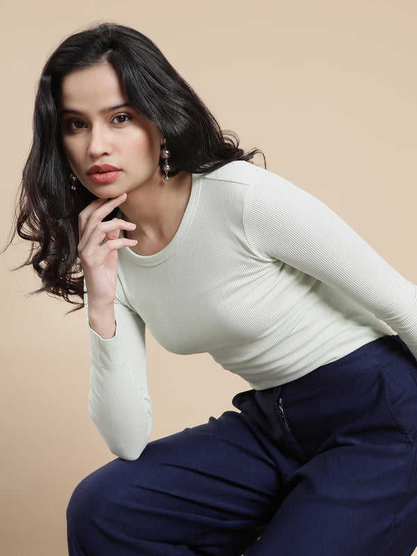De Moza Women's Casual Top Fog green - De Moza