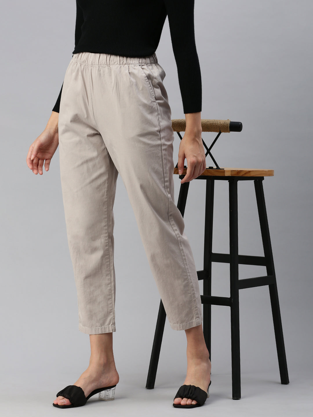 De Moza Women Casual Pants Steel Grey