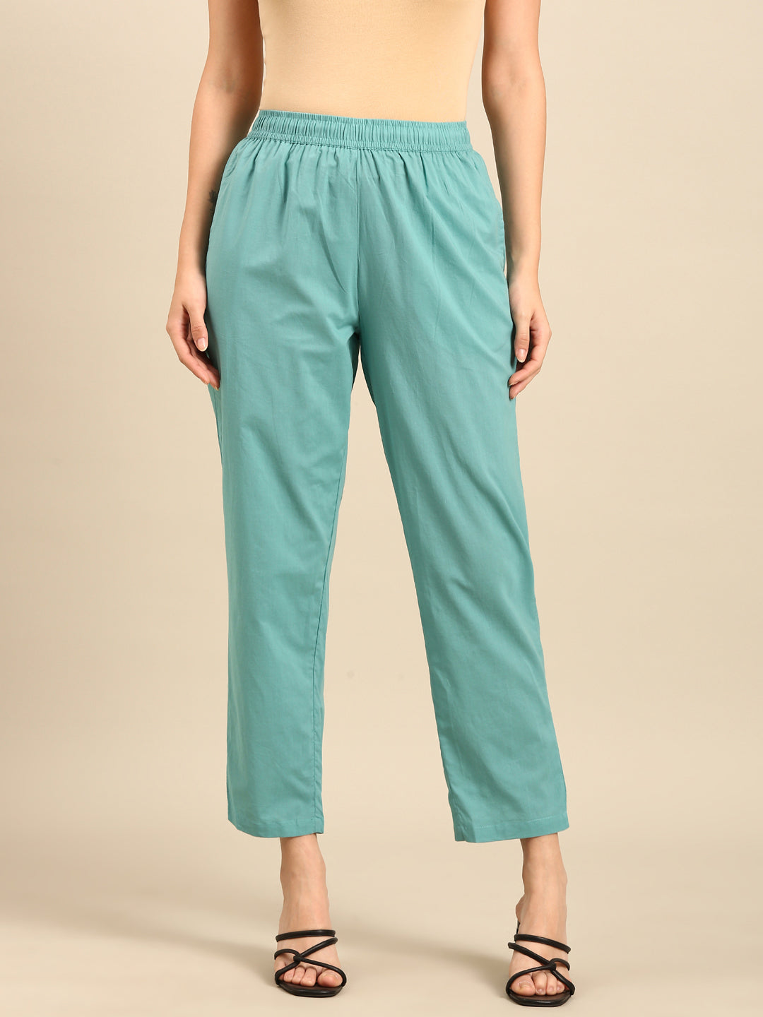 Straight Pant-Sea Green - De Moza