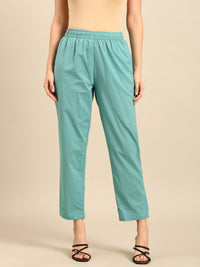 Straight Pant-Sea Green - De Moza