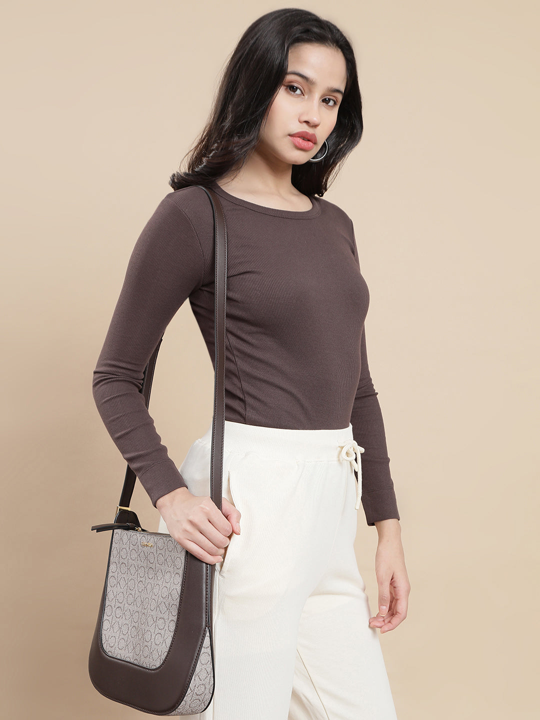 De Moza Women Casual Top Chocolate Brown