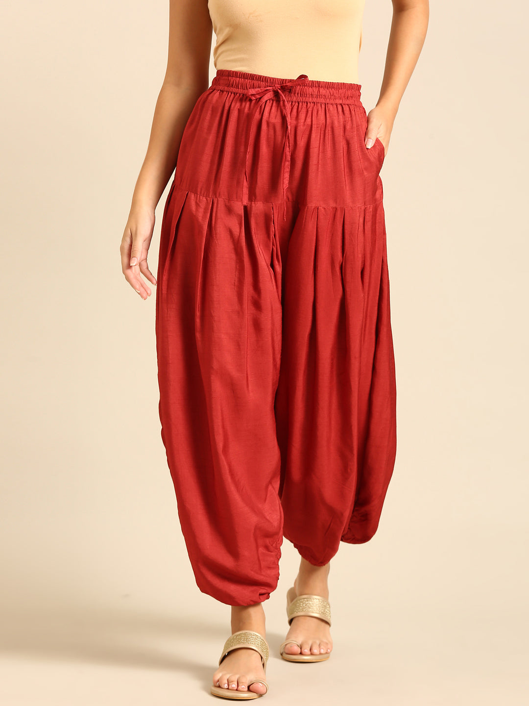 Harem Pant-Brick Red - De Moza