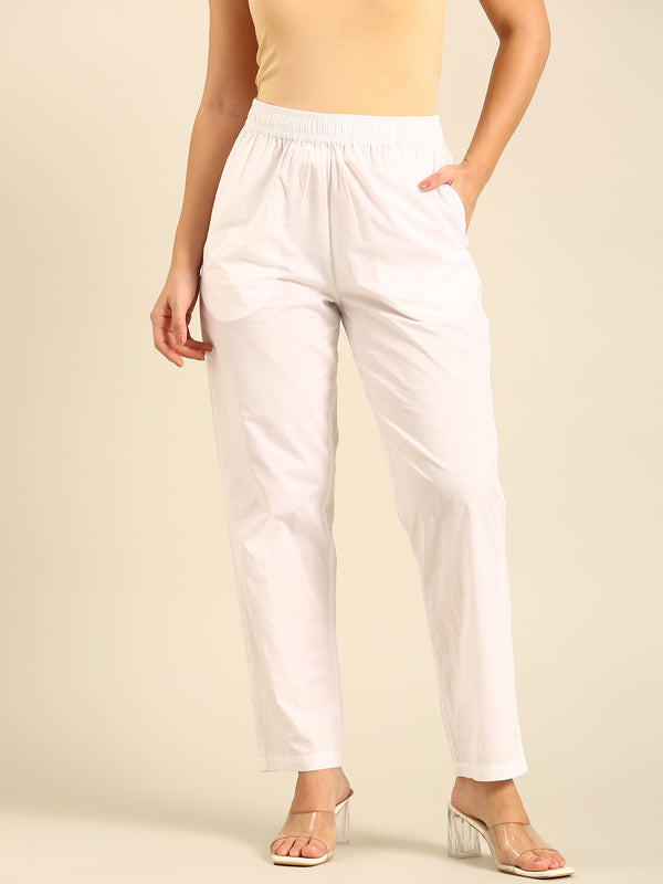 Straight Pant-White - De Moza