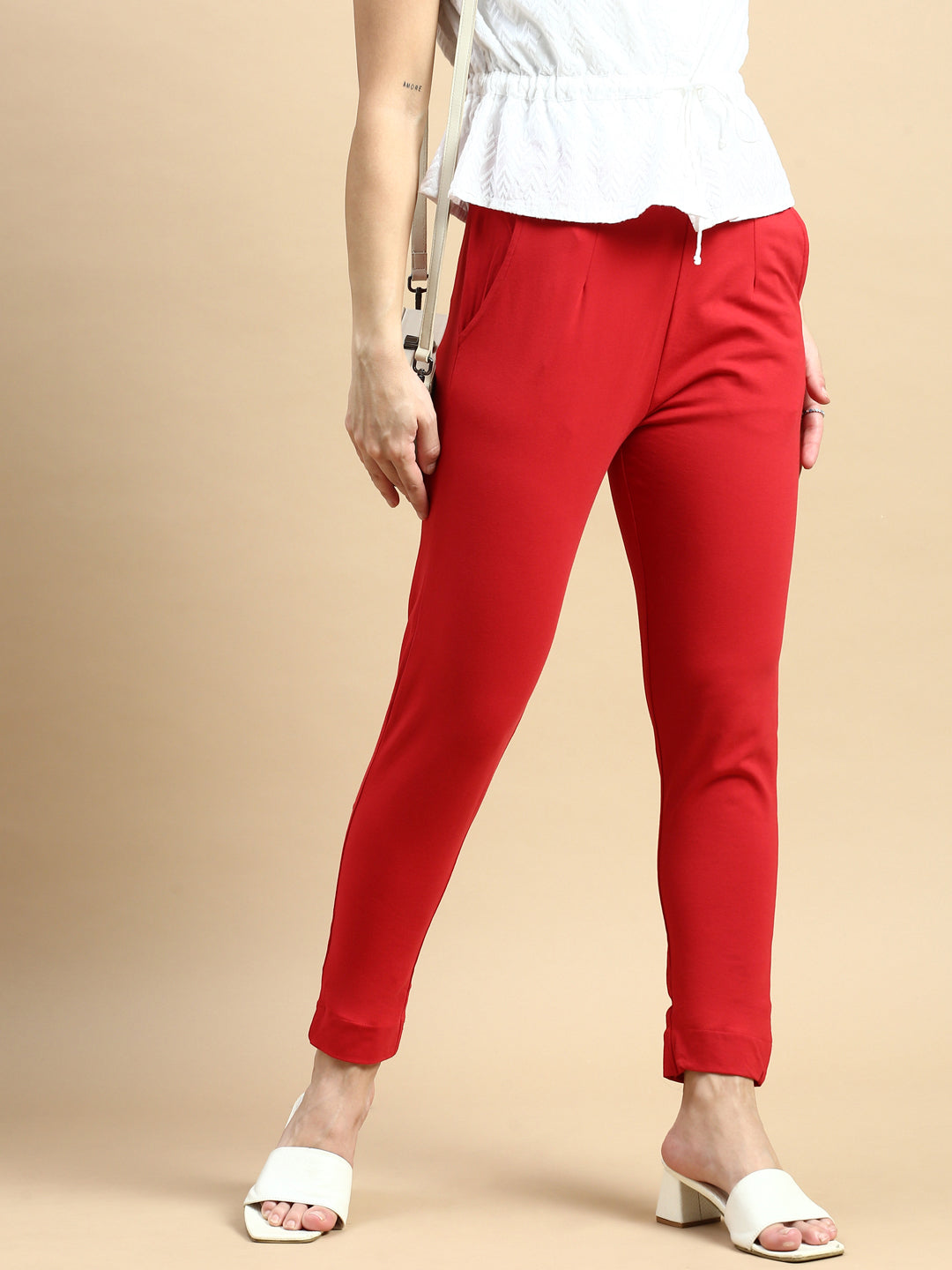 Super Stretch Kurti Pant-True Red