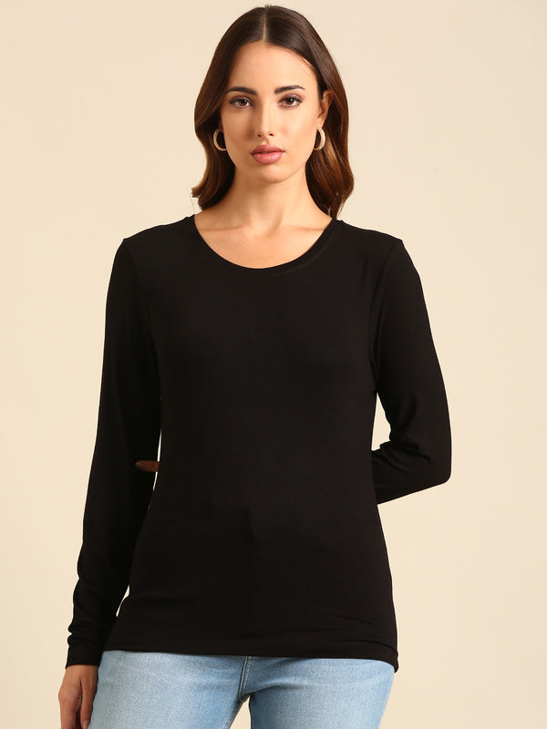 T-Shirt Long Sleeve-Black - De Moza