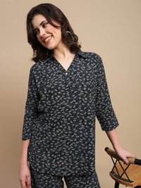 De Moza Women The Jiya Set (Top & Palazzo) - Black