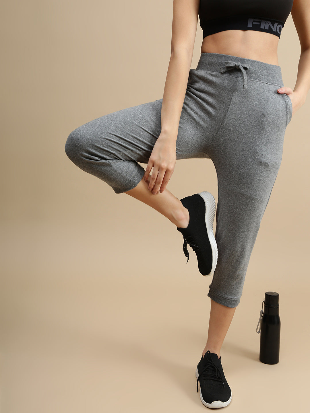 De Moza Women Athleisure Pants Anthra Melange