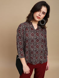 De Moza Women Festive Top Maroon - De Moza