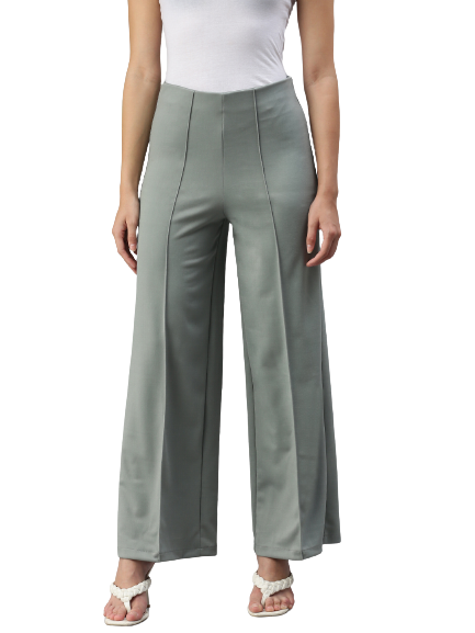 De Moza Women Formal Pant Sage Green - De Moza