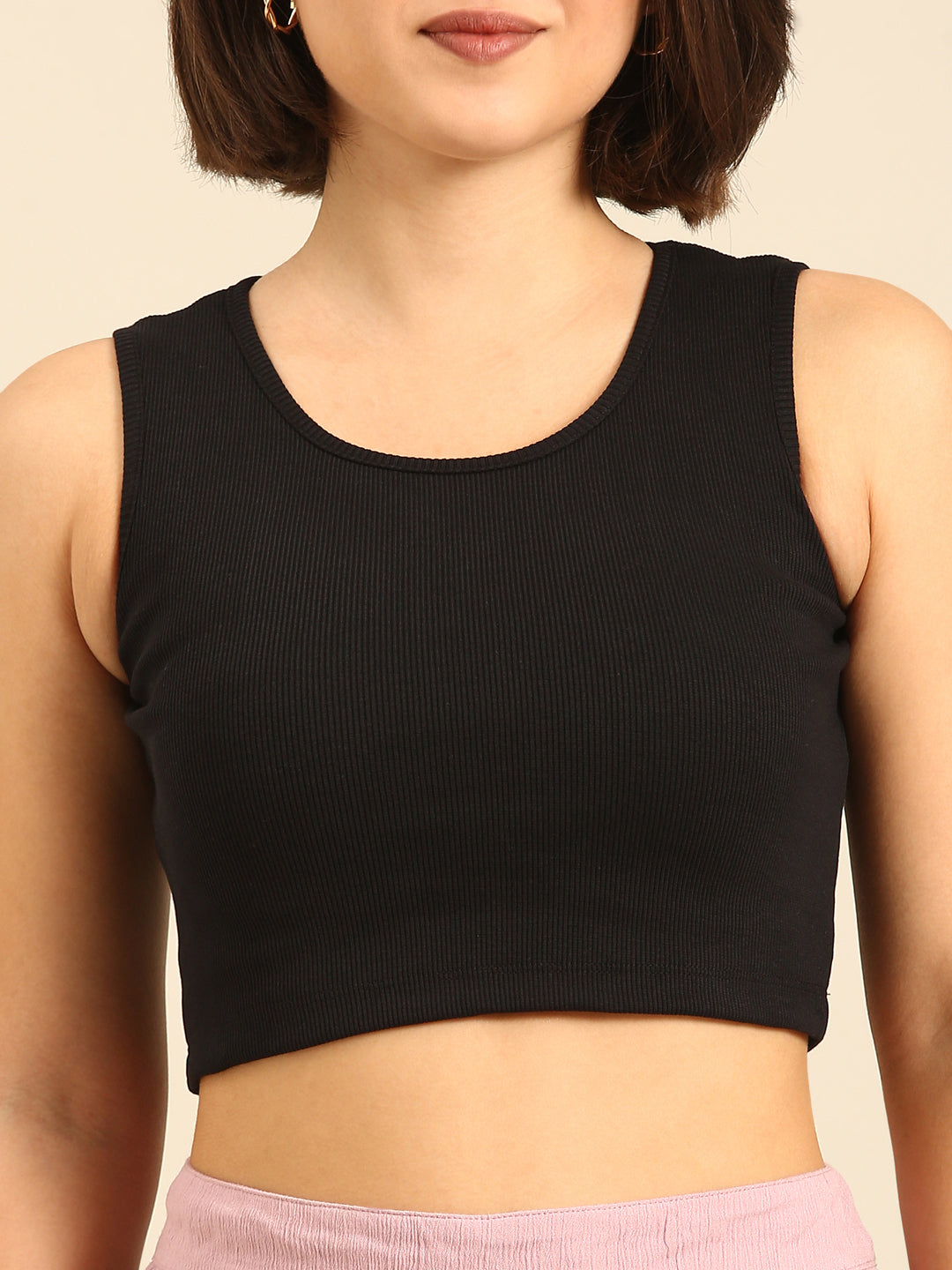Crop Top-Black - De Moza