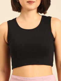 Crop Top-Black - De Moza