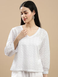 De Moza Women Casual Top White