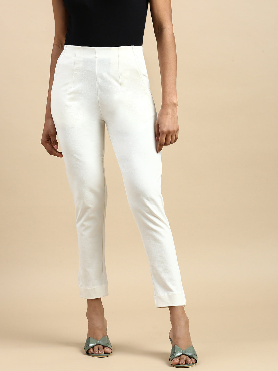 Super Stretch Kurti Pant-Offwhite - De Moza