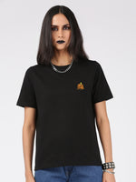 De Moza Women's Halloween Half Sleeve T-Shirt Black - De Moza