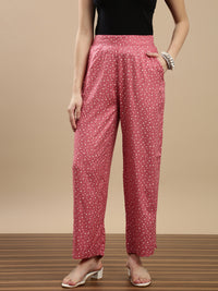 De Moza Women Casual Palazzo Dark Pink